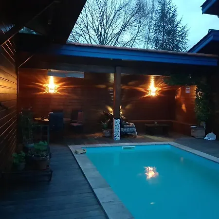 Villa Maison Bois Avec Piscine 4 Km Lac 10km Plage
